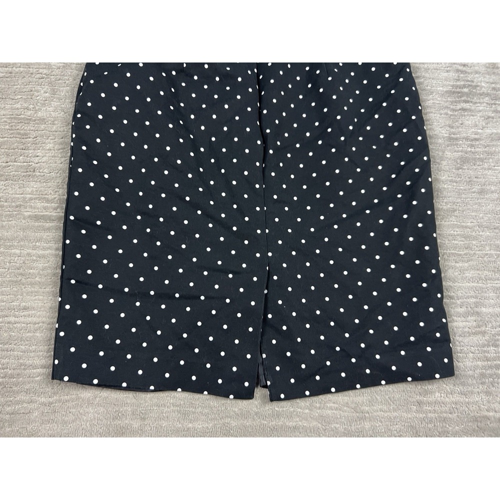 Liz Claiborne Skirt Womens 14 Black Polka Dot Lined‎ Cotton Blend Knee Length - Picture 9 of 12